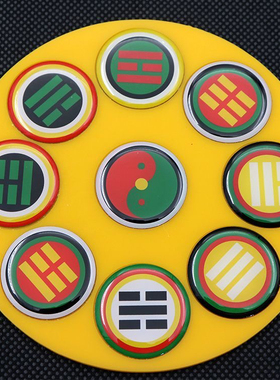 30公分黄铜版五行卦爻太极万字福盘太极墙五龙镇后天八卦盘补角