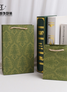 首饰袋礼品袋购物袋绿色压纹