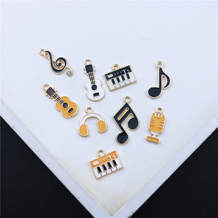 音符耳机麦克风琴键盘吉他 合金吊坠耳环发饰项链挂件diy饰品配件