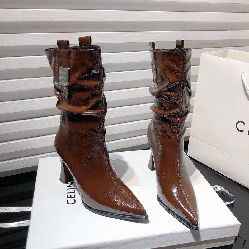 可开发票复古褶皱堆堆靴