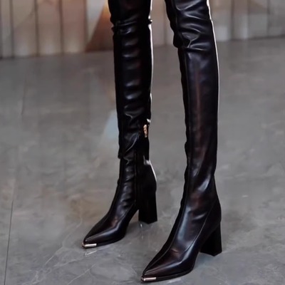 超好看！侧拉链骑士靴长筒靴