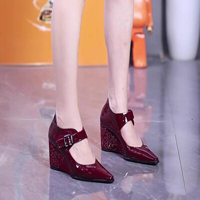 超好看！真皮松紧口深口单鞋女