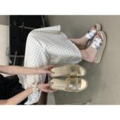 外穿增高休闲沙滩凉拖鞋 草编厚底坡跟一字拖鞋 女2026夏季