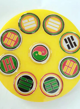 13厘米纯铜五龙吸财盘五行能量太极墙摆件五行招财福贴五龙