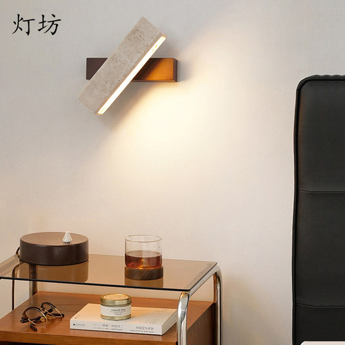 黄洞石实木壁灯中古姹寂壁灯