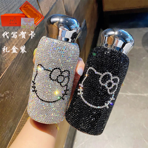 镶钻KT猫保温杯女生高颜值小水杯