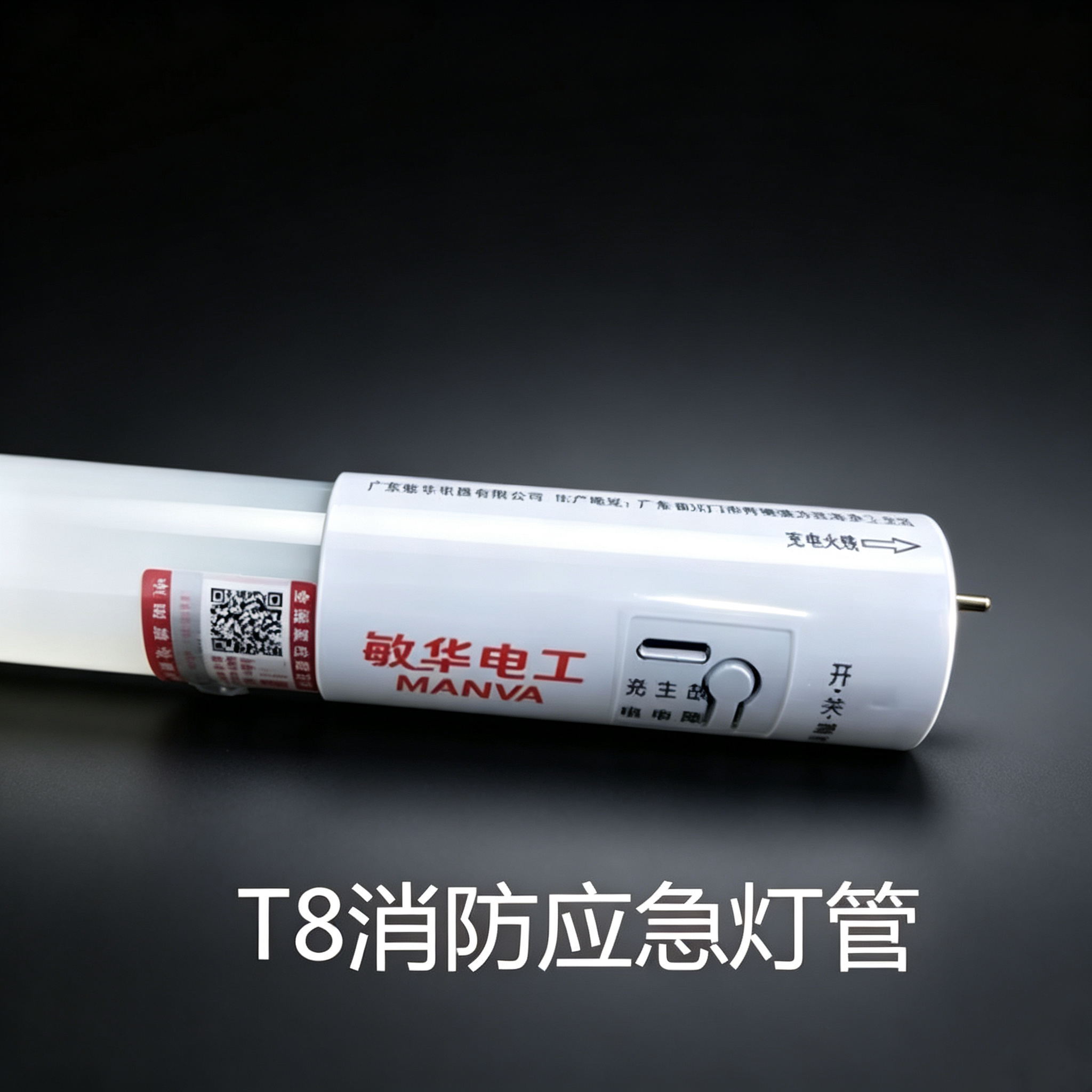 消防应急灯管0.6米自带蓄电池T8图片