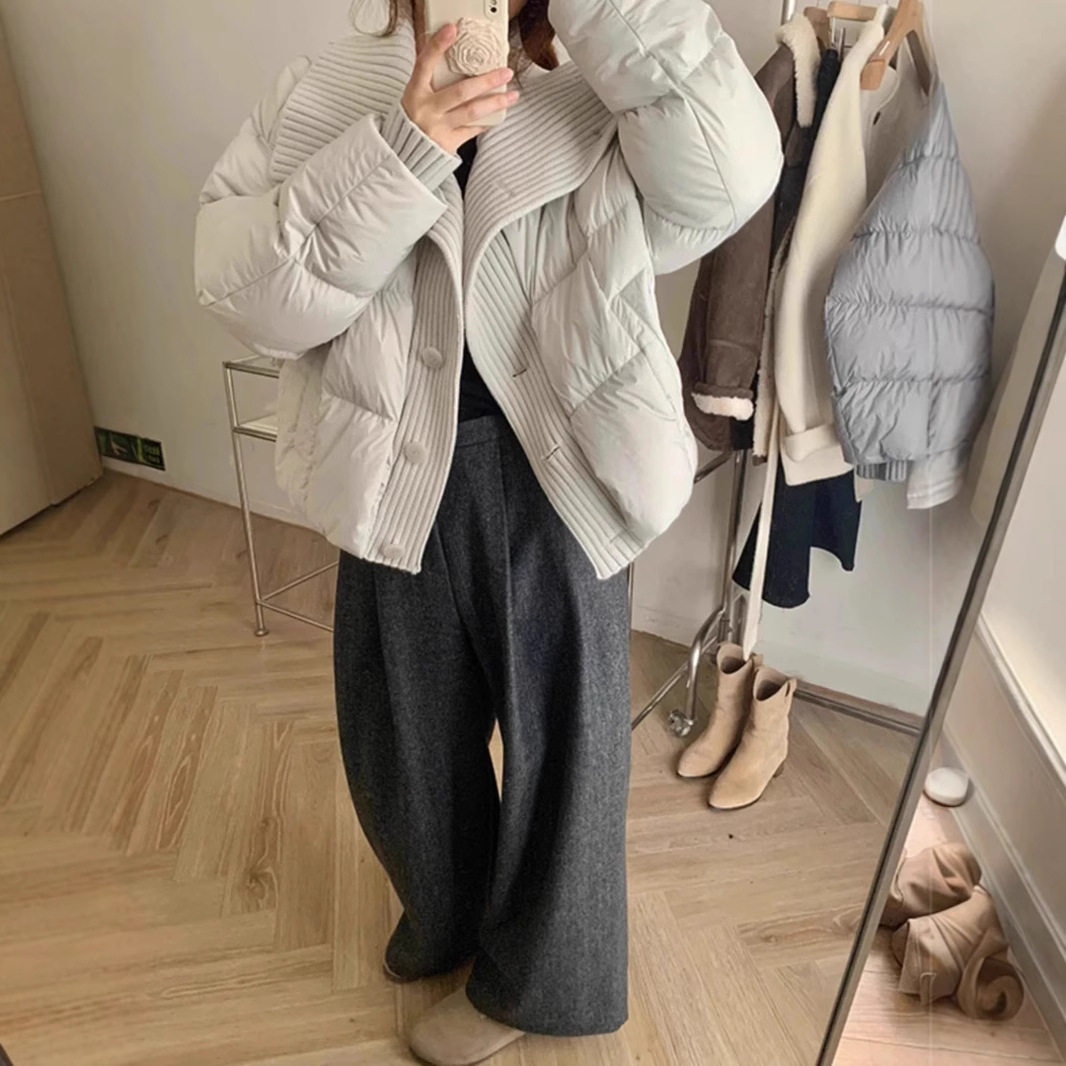 灰色短款棉服女2025新款冬季棉衣棉袄爆款潮保暖外套韩系加厚初冬