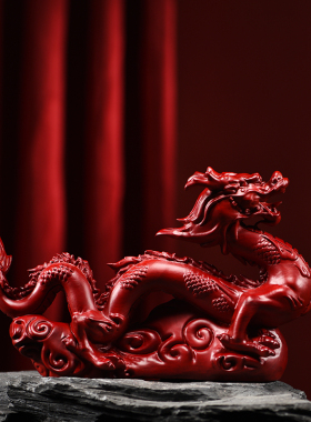 木雕摆件龙实木头雕刻十二生肖家居装饰客厅书架办公司工艺贺礼品