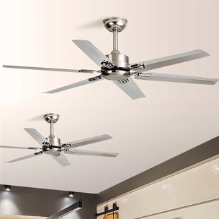 六叶大风力不锈钢吊扇简约餐厅客用电风扇商用工业风无灯吊扇厅家
