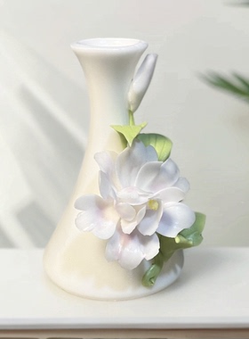 小清新陶瓷手捏花朵艺术摆件创意家居插花装饰品陶瓷花迷你小花瓶