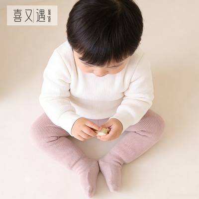 冬季儿童打底裤加绒加厚纯色女童连裤袜宝宝连体袜保暖长裤