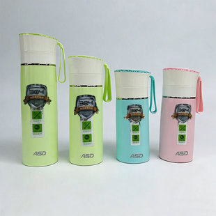 爱仕达保温杯水杯304不锈钢双层学生办公室便携直身茶杯RWS28B