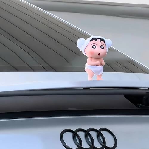 可爱浴帽小新车外摆件