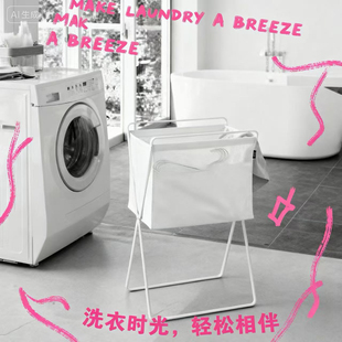 卫生间浴室铁艺折叠脏衣篮35L沙发旁置地储物篮换洗衣篮脏衣篮