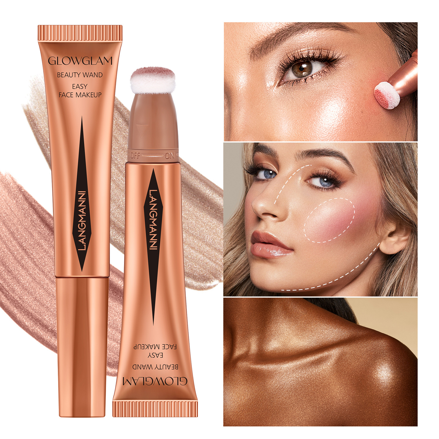 Gas cushion powder blusher high light cosmetics stick