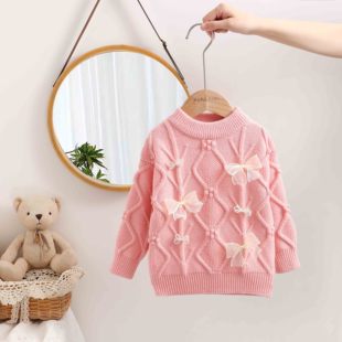 2022春季新款女童针织衫韩版文案推广车辆号牌淬火