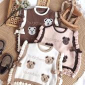 2025新款 卡通图案坎肩针织背心洋气春秋婴儿马夹外穿女童花边韩版