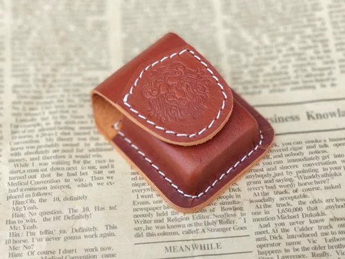 Зажигалка ручной работы, универсальный кожаный красный защитный чехол, из натуральной кожи, американская версия