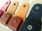 Зажигалка, прочный кожаный универсальный чехол, из натуральной кожи