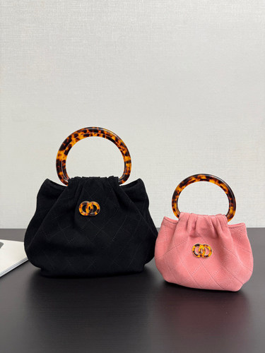 26C玳瑁色手柄原厂意大利Bonaudo麂皮牛皮复古vintage手提中古包