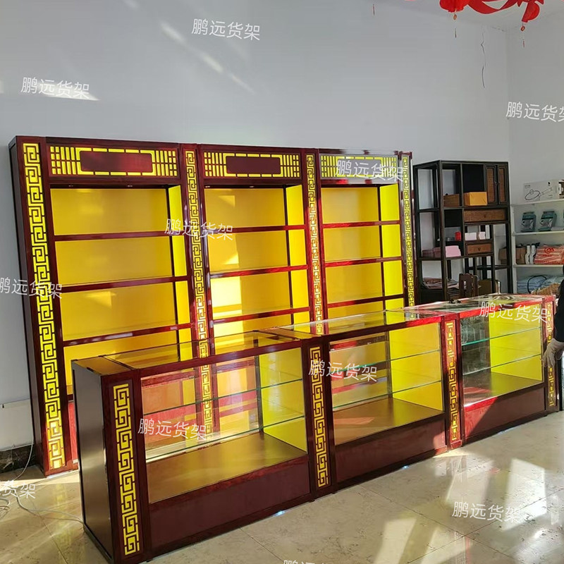 新款钛合金多层参茸展示柜