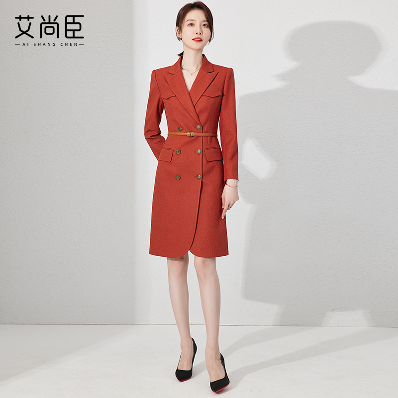 艾尚臣店长连衣裙女士爱尚臣美容院前台工作服经理行政接待西装领