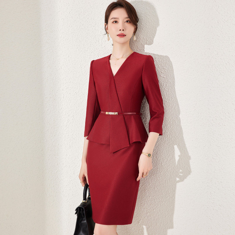 OL通勤职业装工作服女店长连衣裙