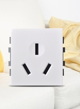 德力西120型开关面板模块CD310 三孔10A功能件 3孔电源插座组配件