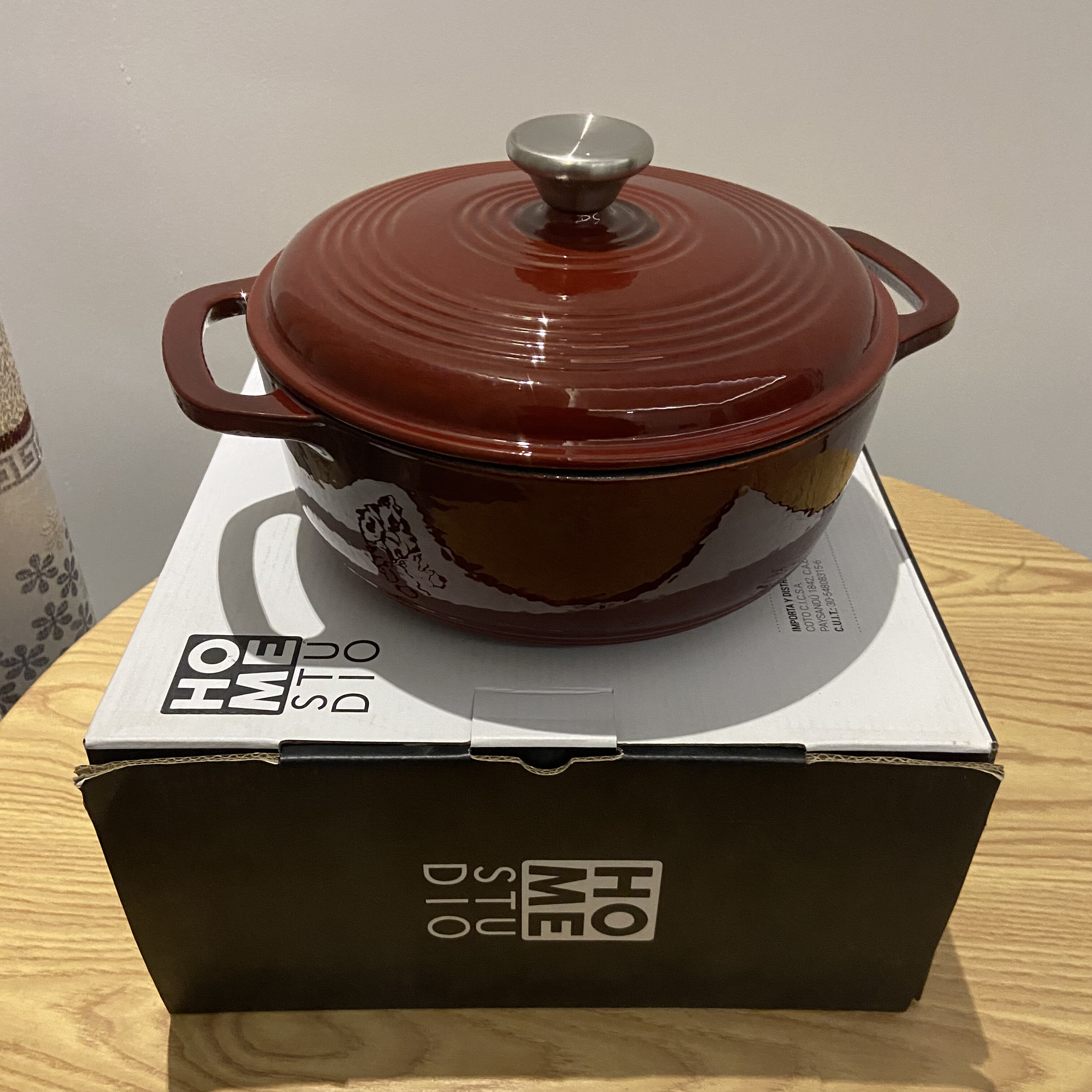 顺丰直邮出口原单22直径高光红杏子灰珐琅锅汤锅燃气灶煤气灶通用