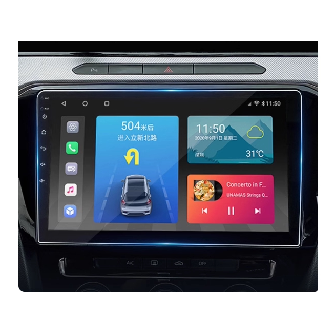 适用于 汽车安卓飞歌导航9寸10.2寸 中控屏幕贴膜 钢化玻璃膜 高清防刮膜 高清防指纹保护膜