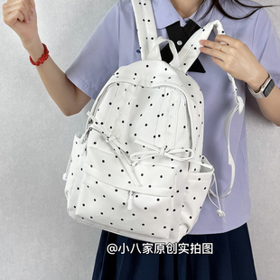 小背包双肩包女旅游轻便大学生通勤书包 高颜值蝴蝶结女士2025新款