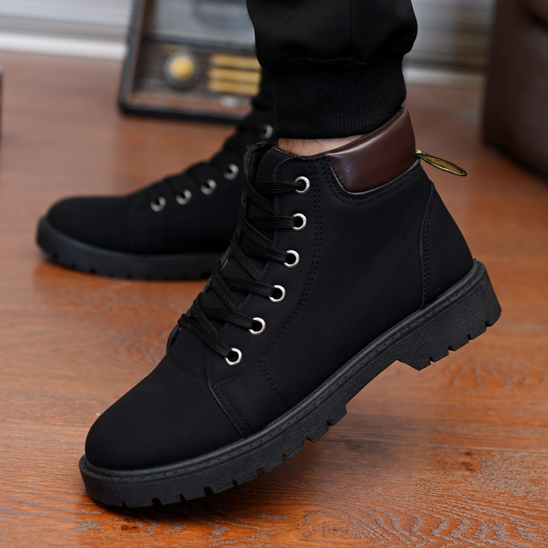 19秋冬英伦潮流男子马丁靴全黑色防滑短靴子防水学生皮靴工装男鞋在类目 流行男鞋, 靴子中 - 来自Buy2taobao.com提供专业的淘宝代购服务