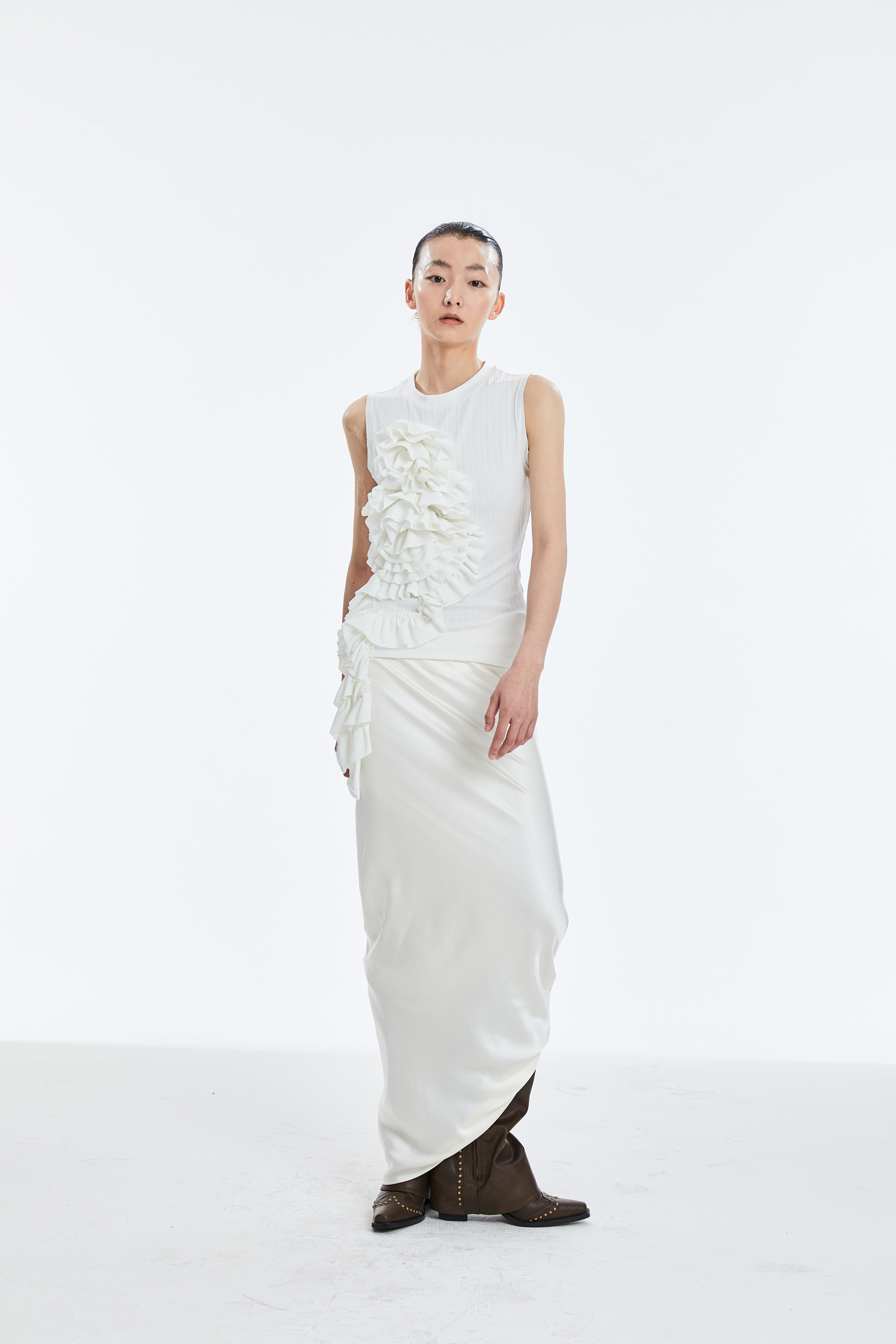 无袖背心春夏立体盘花纯棉