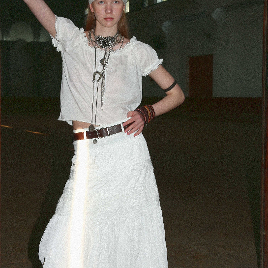 1cothen立体刺绣花边长半裙