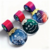 水晶奖牌定制定做马拉松运动会羽毛篮球比赛冠军儿童学生挂牌金牌