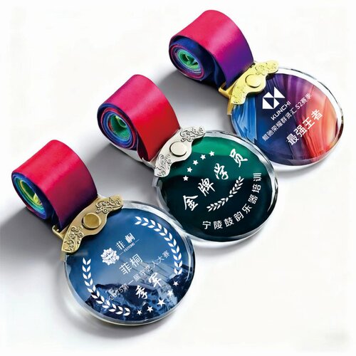 金属水晶奖牌挂牌荣誉勋章定制