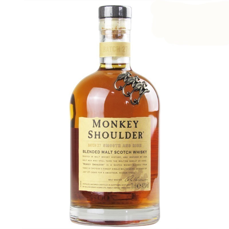 洋酒 Monkey Shoulder猴子肩膀金猴单一麦芽纯麦威士忌 700ml