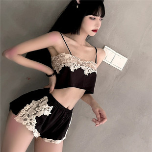 145 150cm矮小个子性感睡衣女蕾丝****刺绣吊带睡裙内衣xxs加小码