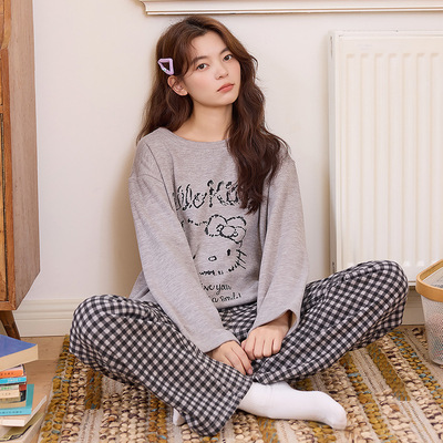 德绒睡衣女秋冬季保暖2025新款可爱卡通长袖圆领少女家居服套装