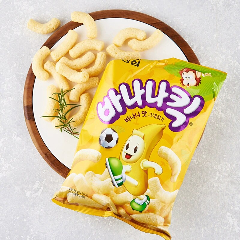 韩国农心香蕉脆果 零食网红膨化香蕉味脆条玉米脆条休闲小零食75g