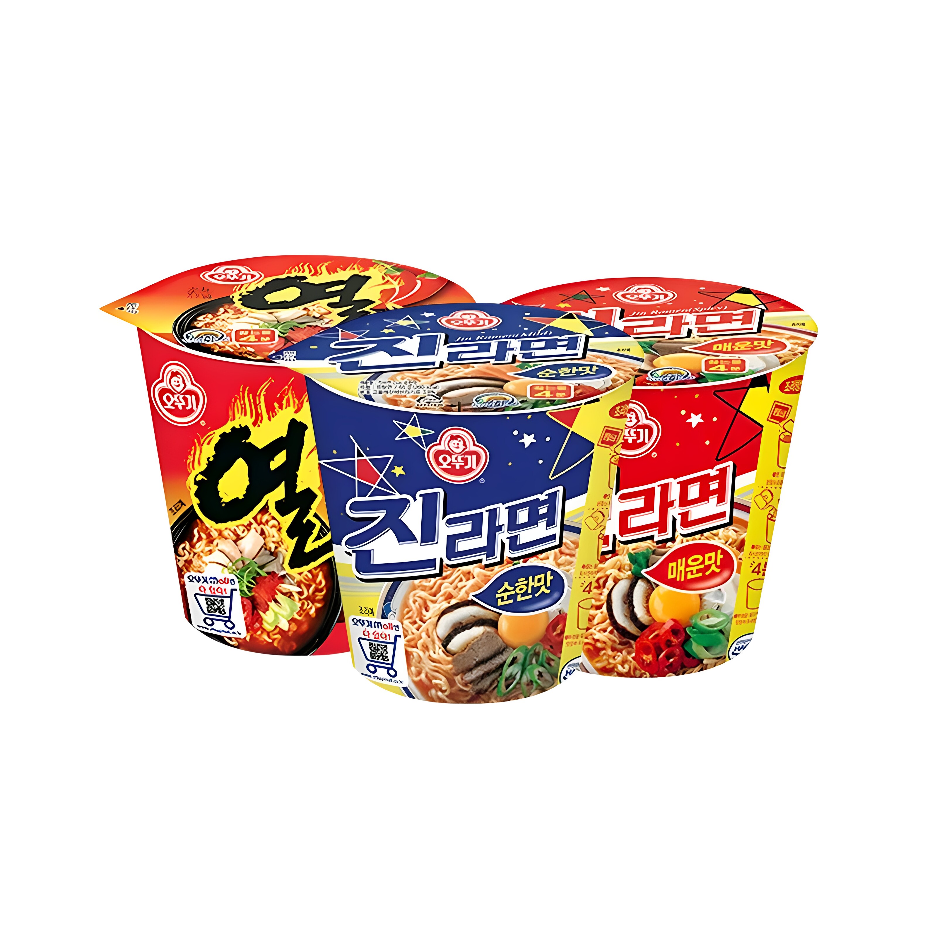 不倒翁韩国进口辣味原味金拉面火热拉面小杯面速食方便面泡面62g