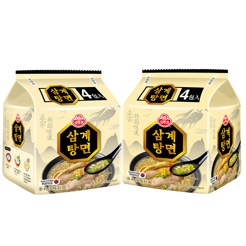 韩国进口不倒翁参鸡汤味拉面110g*4包速食夜宵方便面韩式拉面