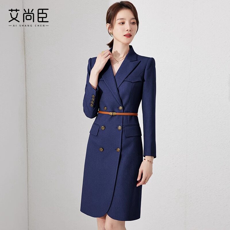 OL风格连衣裙女秋冬美容师工作服