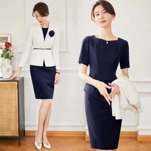 工作服女秋冬爱尚臣西装裙套装咨询师美容顾问职业装口腔前台接待