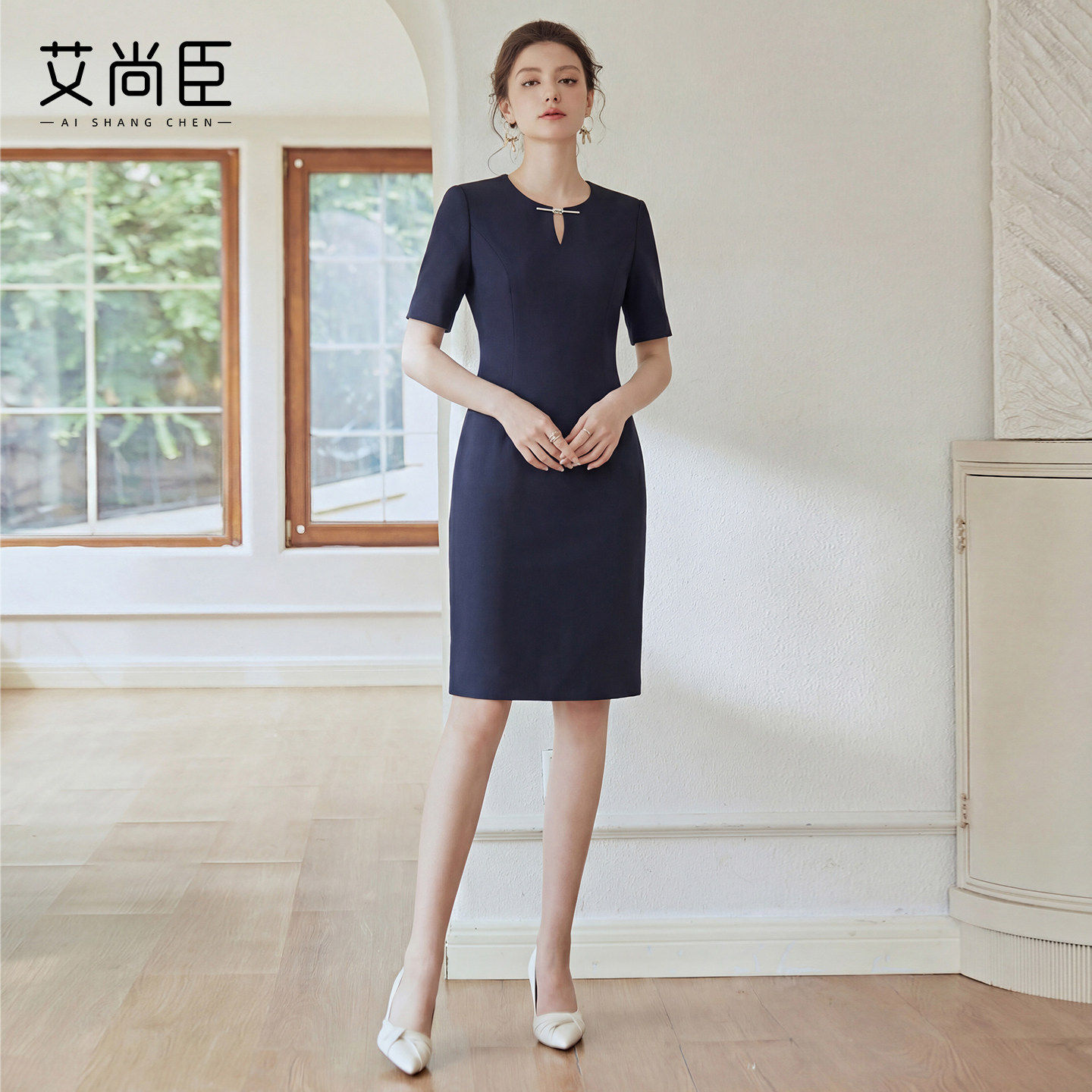 艾尚臣职业装连衣裙女售楼部工装