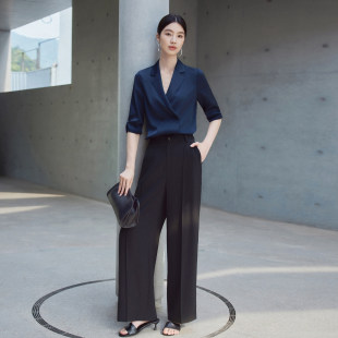 艾尚臣长袖衬衫套装女夏案场客服白领前台接待商务会议正装职业装