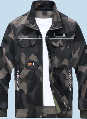 工作服男单上衣迷彩服春秋薄款劳保工装制服新品防刮耐磨定制logo