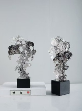 简约现代创意水墨色太湖石摆件