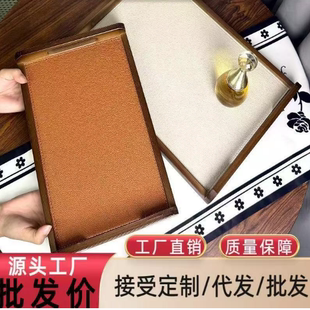 饰品摆件家居装 创意复古皮革托盘收纳盘茶盘装 饰品工艺